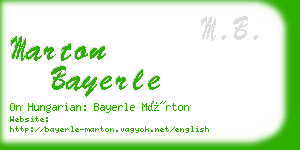 marton bayerle business card